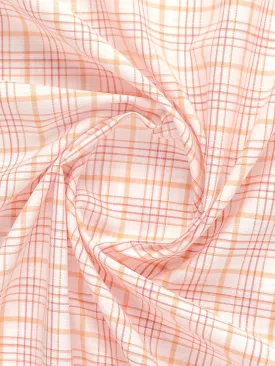 100%Mens Cotton Orange Checked Shirt Fabric Liberty Cotton