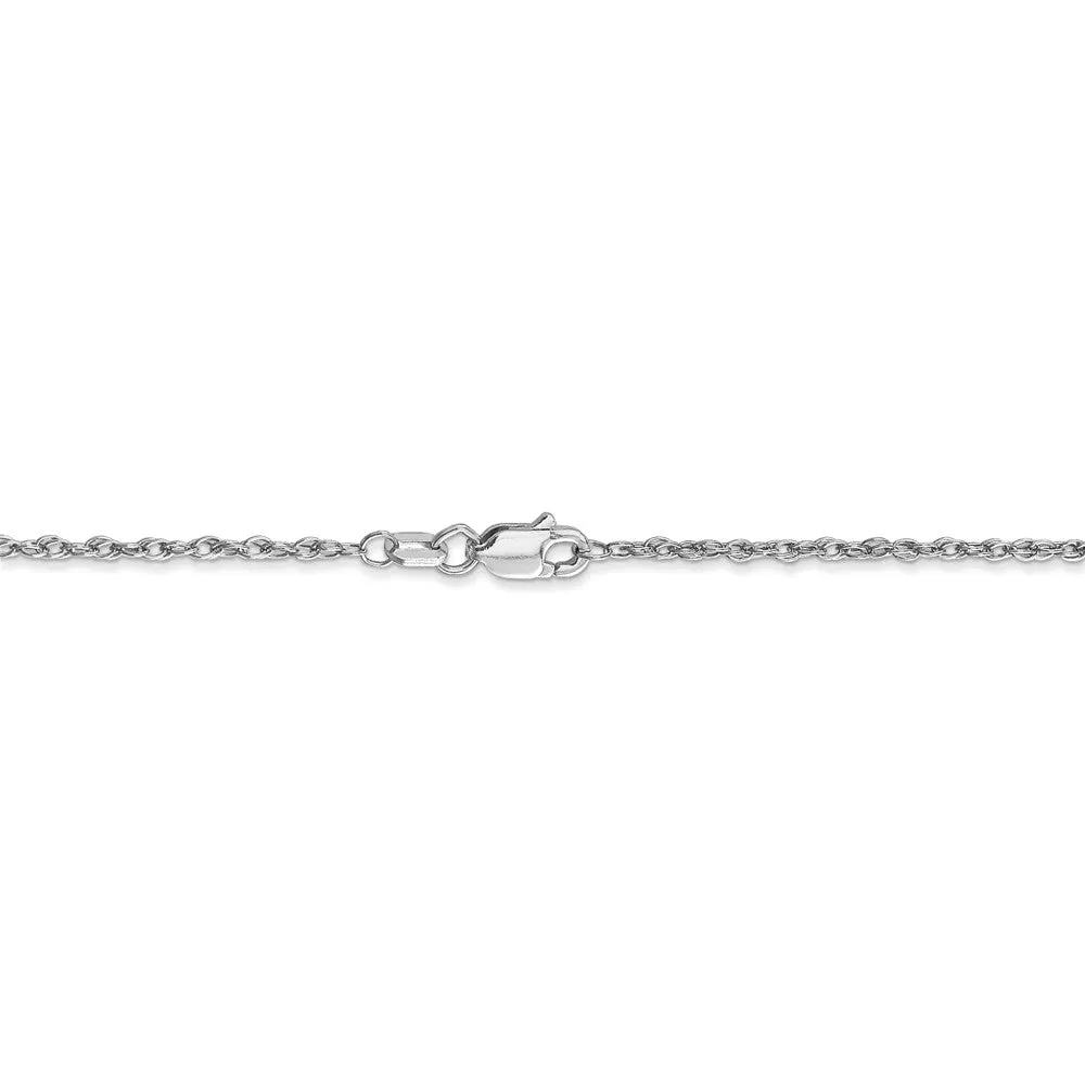 1.5mm 14k White Gold Loose Rope Chain Necklace