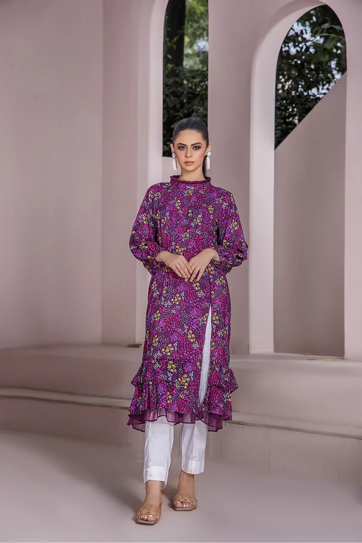 1PC Anarkali Digital Linen Kurti 76