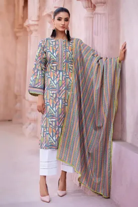 2PC Stitched Printed Lawn Shirt and Dupatta KSD-2674