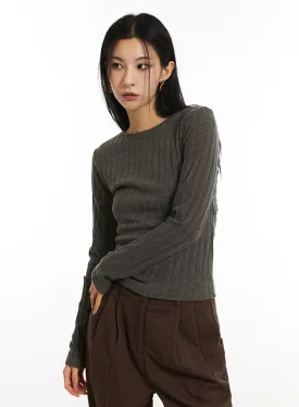 Back Slit Knit Top IN308