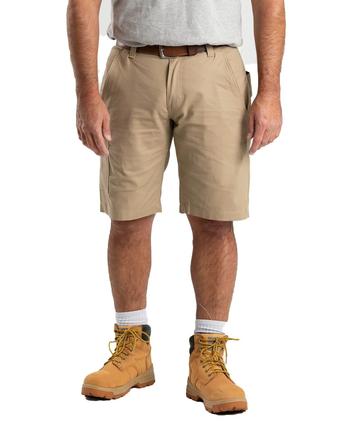 Berne Mens Timber Khaki Cotton Blend Flex180 Duck Work Short