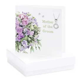 Boxed Floral Mother of the Groom Necklace & Earring Card