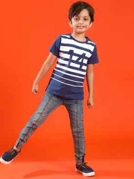 Boys Khakhi Tint Lycra Slim Fit Washed Jogger