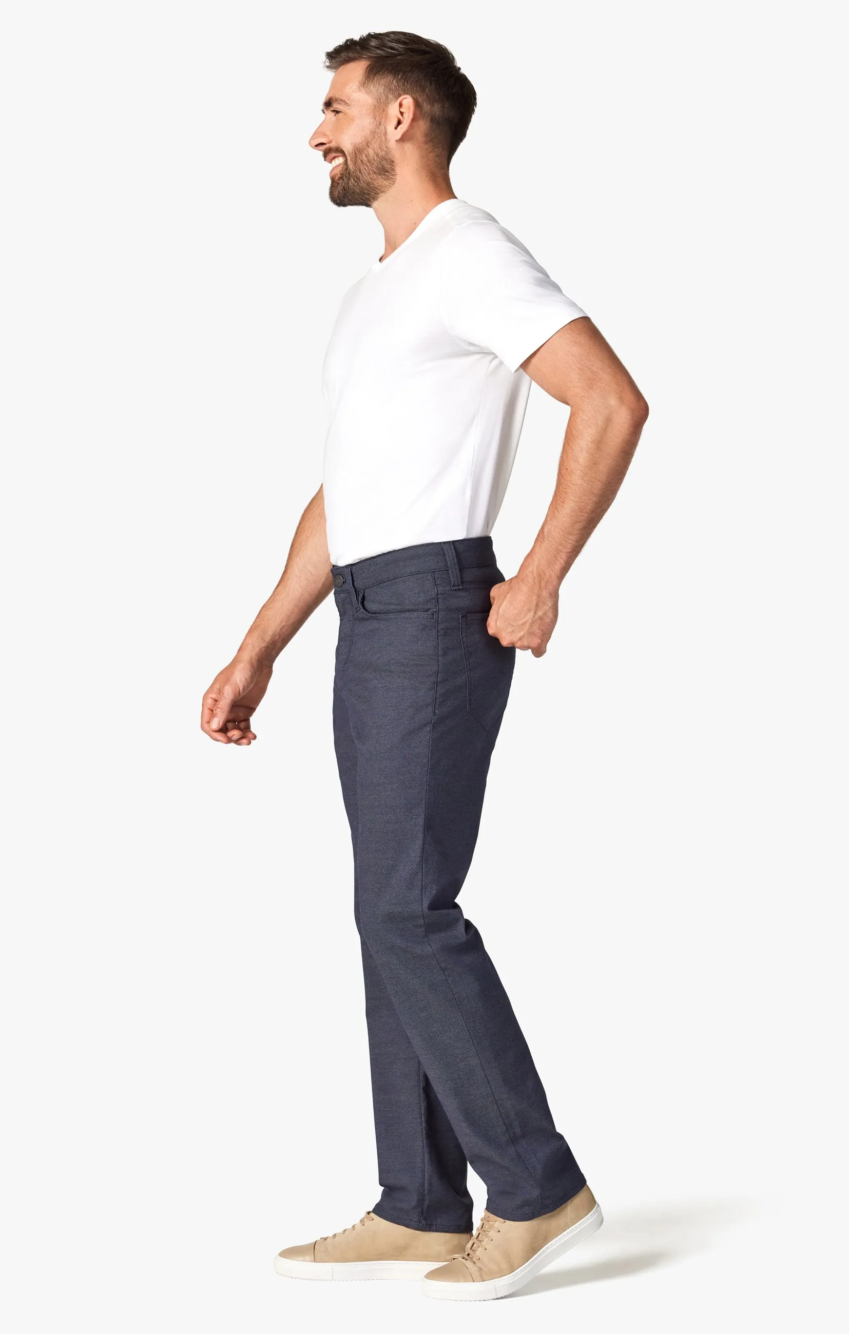 Charisma Relaxed Straight Pants In Navy Coolmax