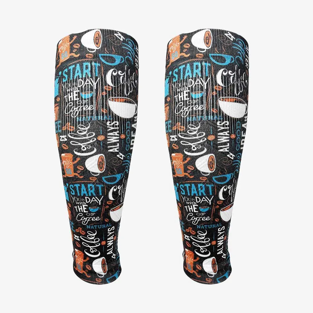 Coffee Doodle Compression Leg Sleeves