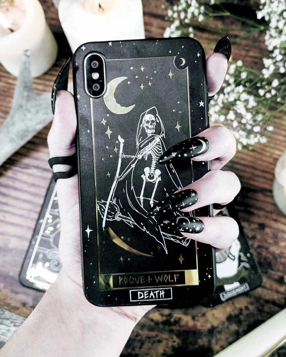 Death Tarot Phone Case - Mirror Gold Details