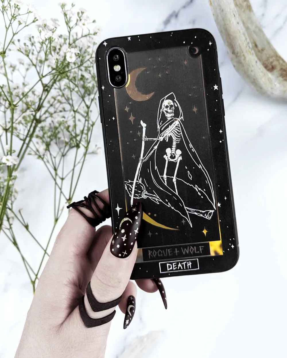 Death Tarot Phone Case - Mirror Gold Details