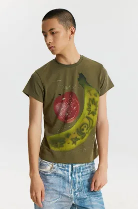 Doodle Fruits Graphic Slim Fit T-Shirt