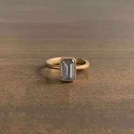 Flashy Grey Emerald Cut Diamond Ring