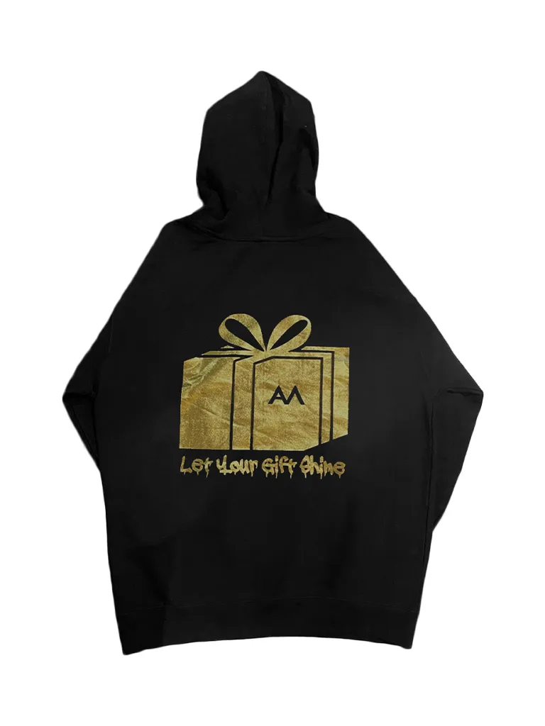 Gold Foil Hoodie in Black