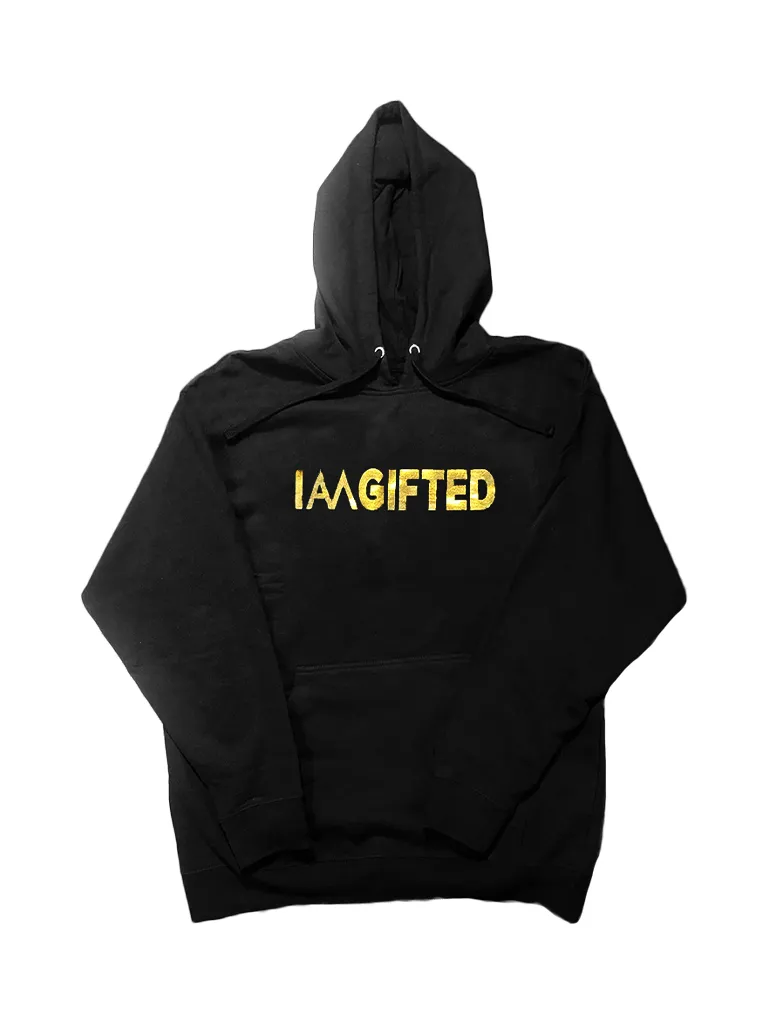 Gold Foil Hoodie in Black