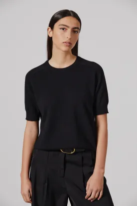 Jasper Cashmere T-Shirt Crew - Black