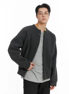 Men's Textured Knit Cardigan IA401