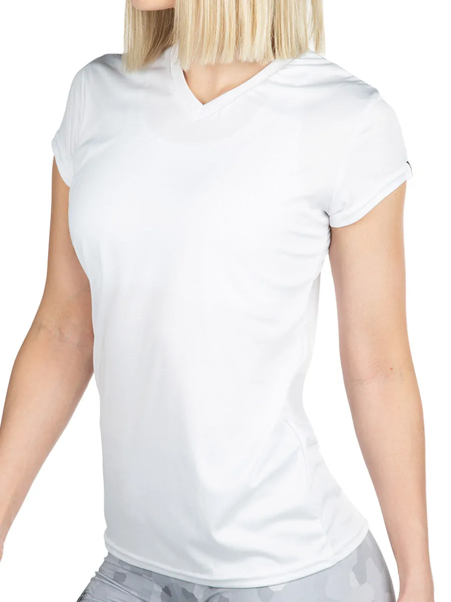 Microtech™ Women's Loose Fit Short Sleeve V-Neck Shirt