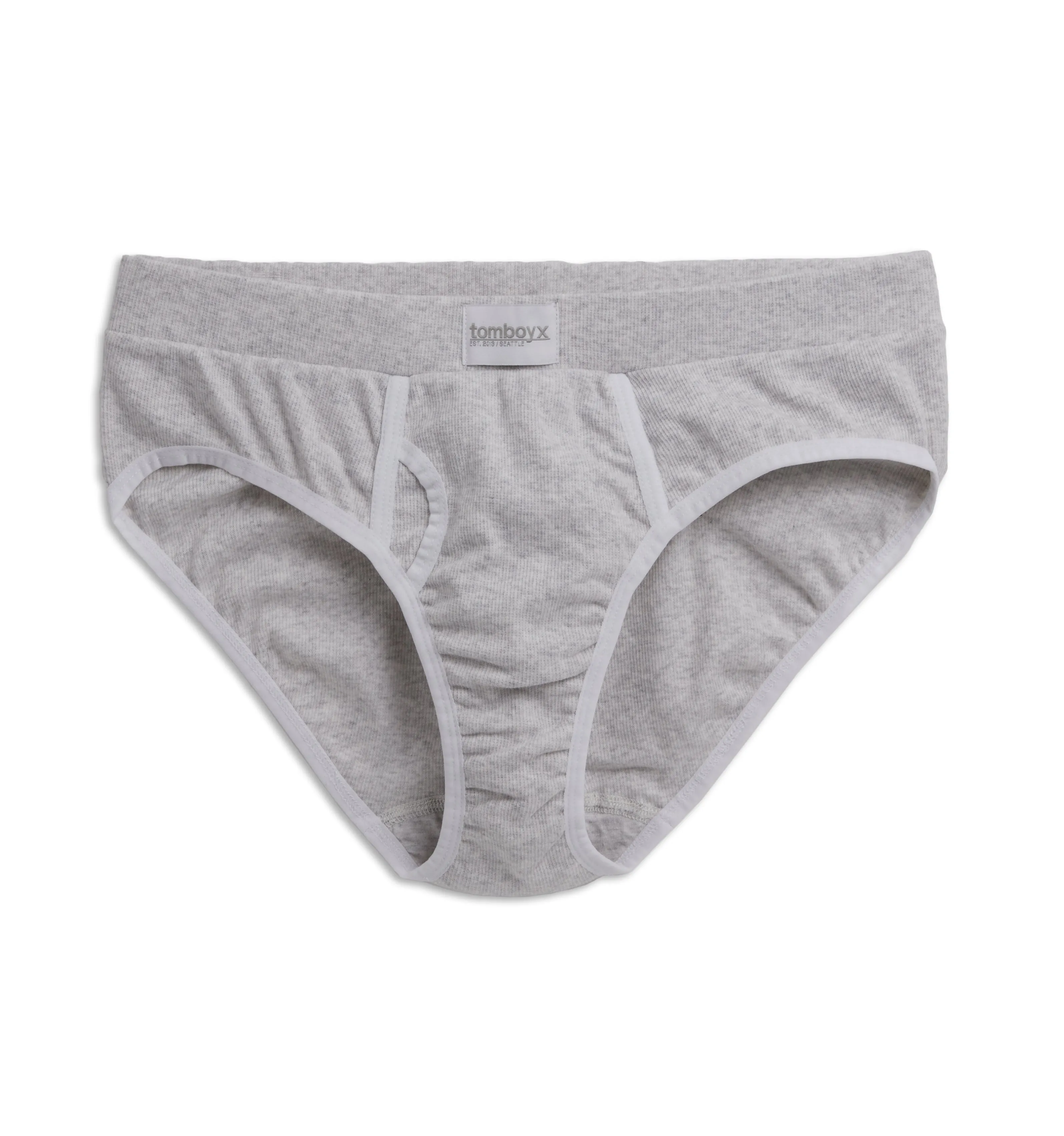 Organic Cotton Rib Iconic Brief - Cloud Gray