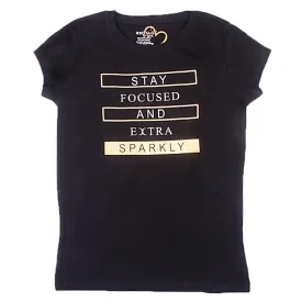 REDTAG Black Graphic T-Shirt for Girls