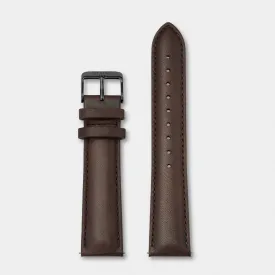 Strap 20 mm Leather Dark Brown, Black