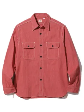 Sugar Cane, Jean Cord Work Shirt, Red