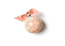 Welcome Baby Girl Gingham Glass Ornament