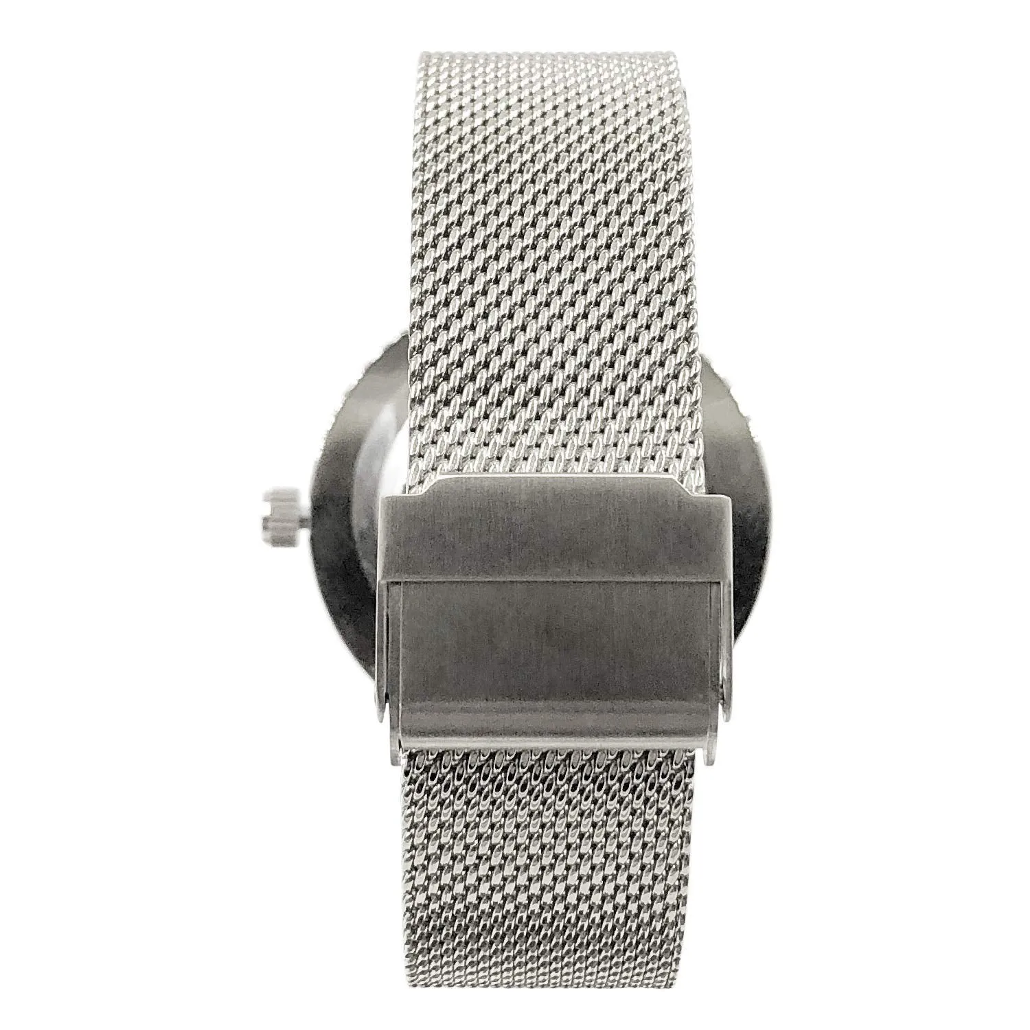 Women's Silver Watch 32mm Floating CZ with Diamond Dial Mesh